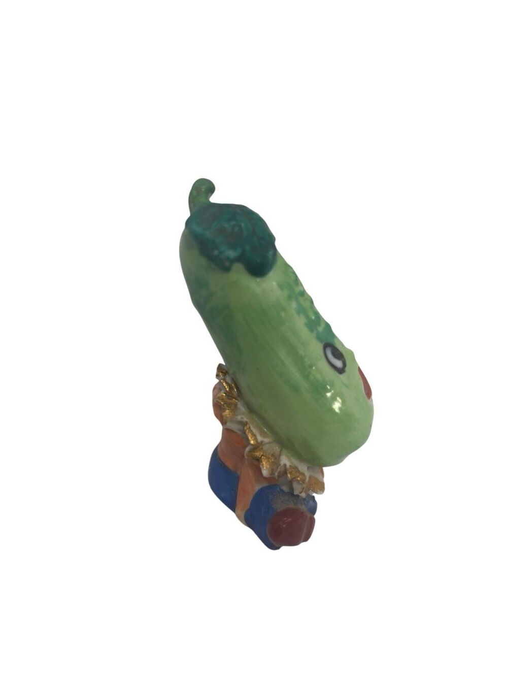 Vintage Anthropomorphic Cucumber Pickle Ceramic Salt or Pepper Shaker Figurine 3